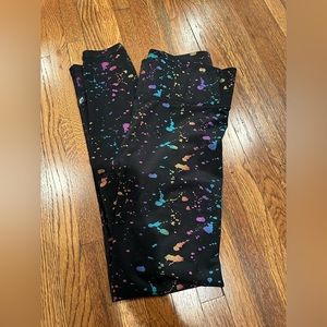 Terez leggings- rainbow splatter. Size small
